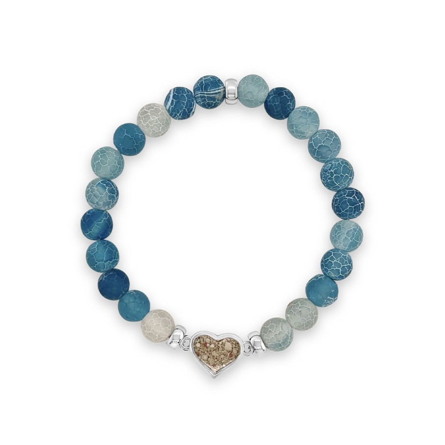 Jewelry Dune Jewelry | Heart Beaded Bracelet - Weathered Agate