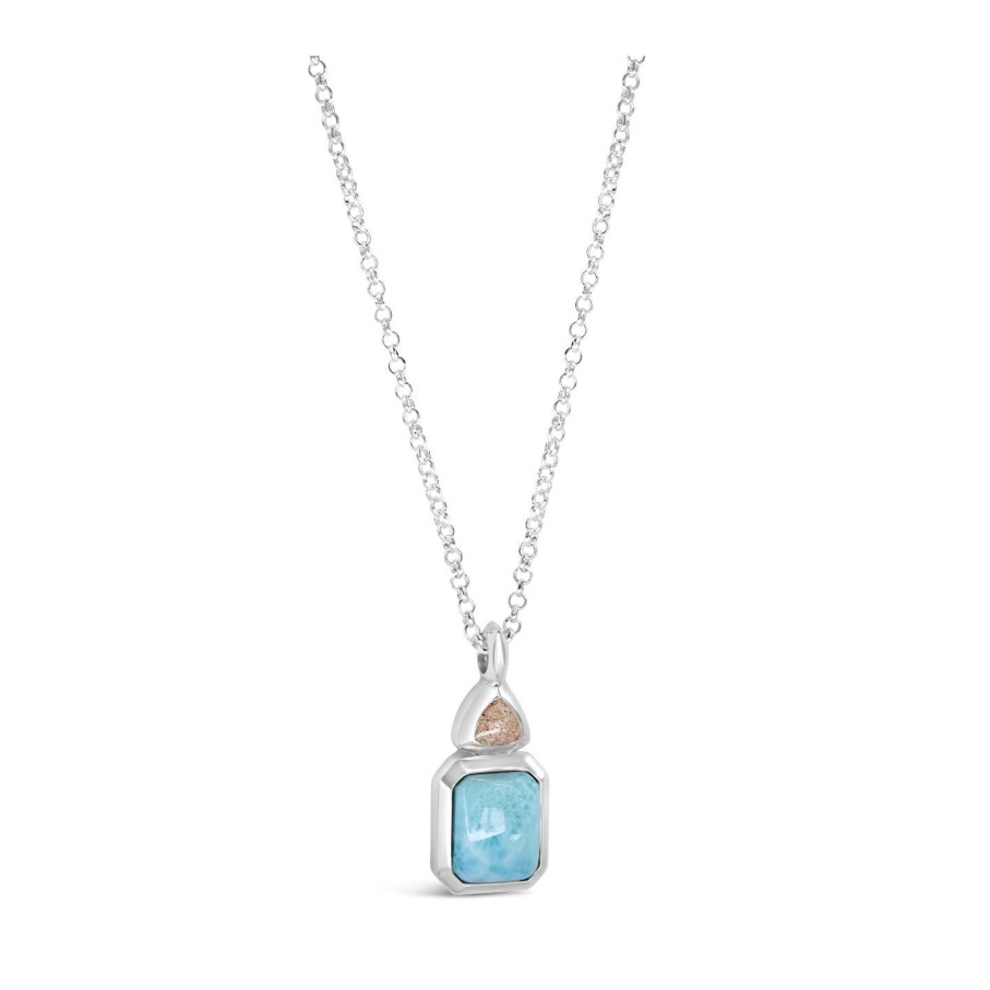 Jewelry Dune Jewelry | Serenity Necklace - Larimar And Sand