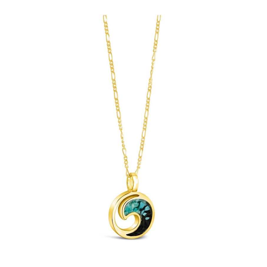 Jewelry Dune Jewelry | Wave Necklace - 14K Gold Vermeil - Turquoise Gradient