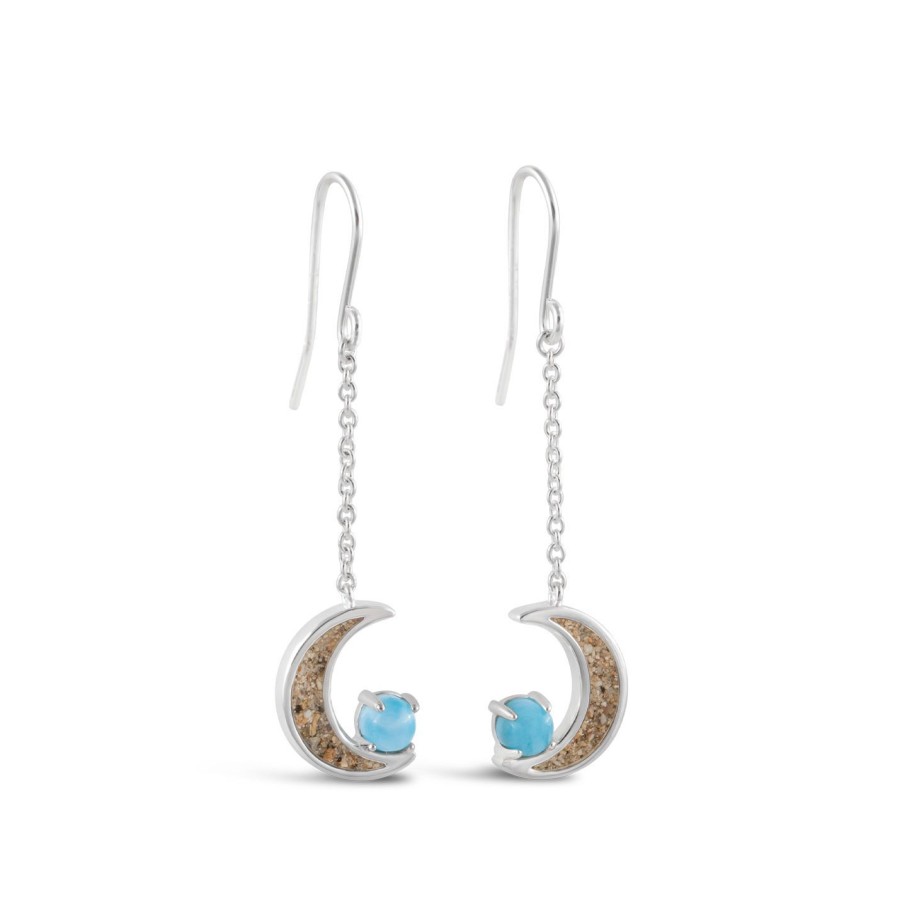 Jewelry Dune Jewelry | Blue Moon Drop Earrings - Larimar And Sand