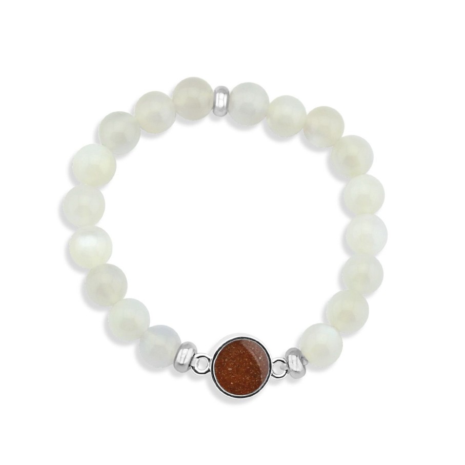 Jewelry Dune Jewelry | Round Beaded Bracelet - Moonstone