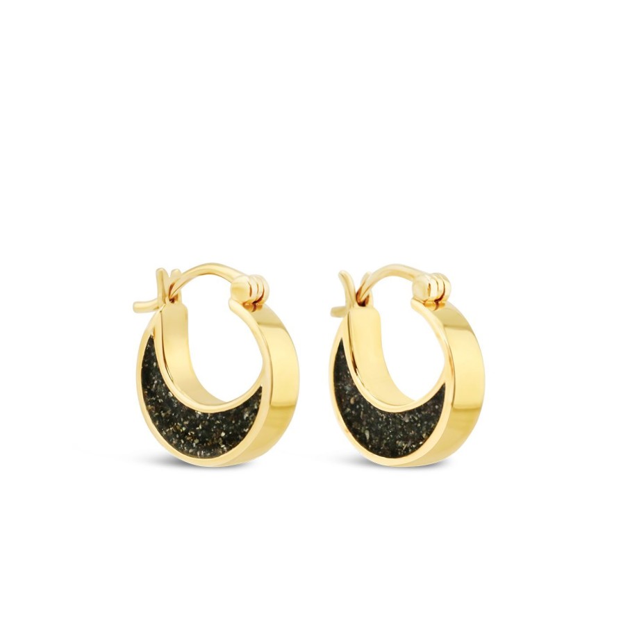 Jewelry Dune Jewelry | Crescent Moon Double Sided Hoop Earrings - 14K Gold Vermeil