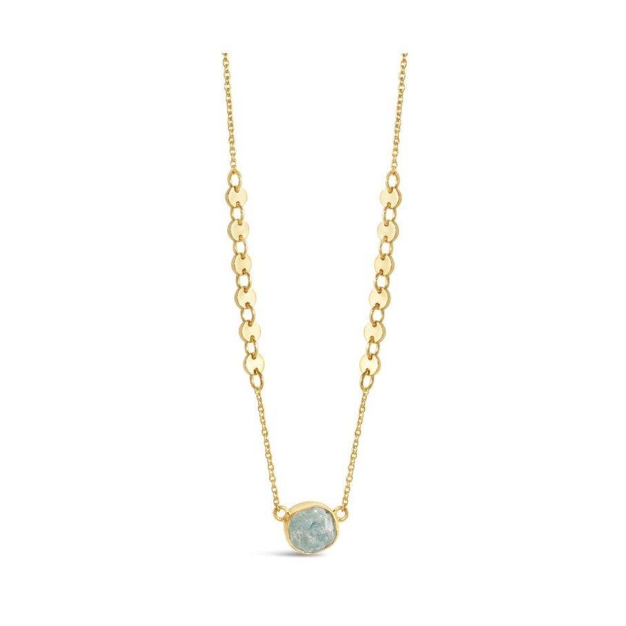 Jewelry Dune Jewelry | Blue Lagoon Aquamarine Necklace By Camille Kostek - 14K Gold Vermeil