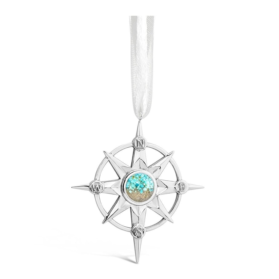 Home Accents Dune Jewelry Ornaments | Compass Ornament - Turquoise Gradient