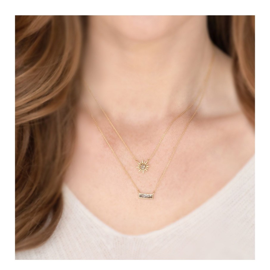 Jewelry Dune Jewelry | Delicate Dune Bar Necklace - 14K Gold Vermeil