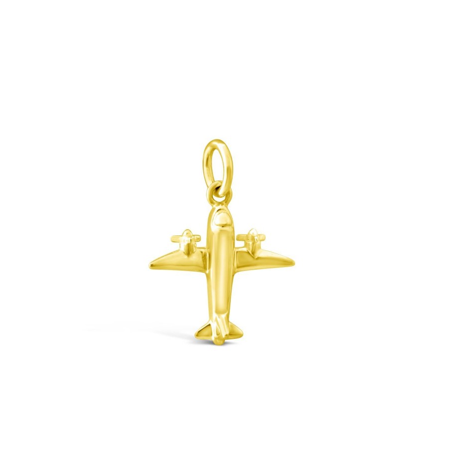 Jewelry Dune Jewelry | Collectible Travel Treasures Airplane Charm - 14K Gold Vermeil