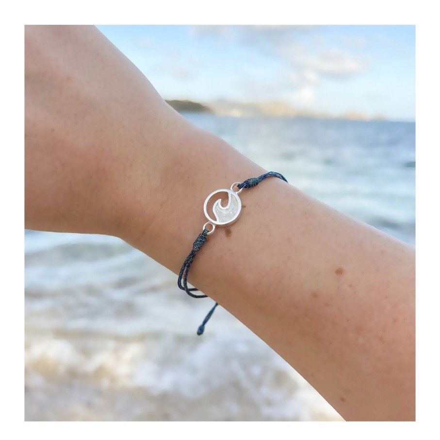 Jewelry Dune Jewelry | Touch The World - Cresting Wave Bracelet - Ocean Blue Muse