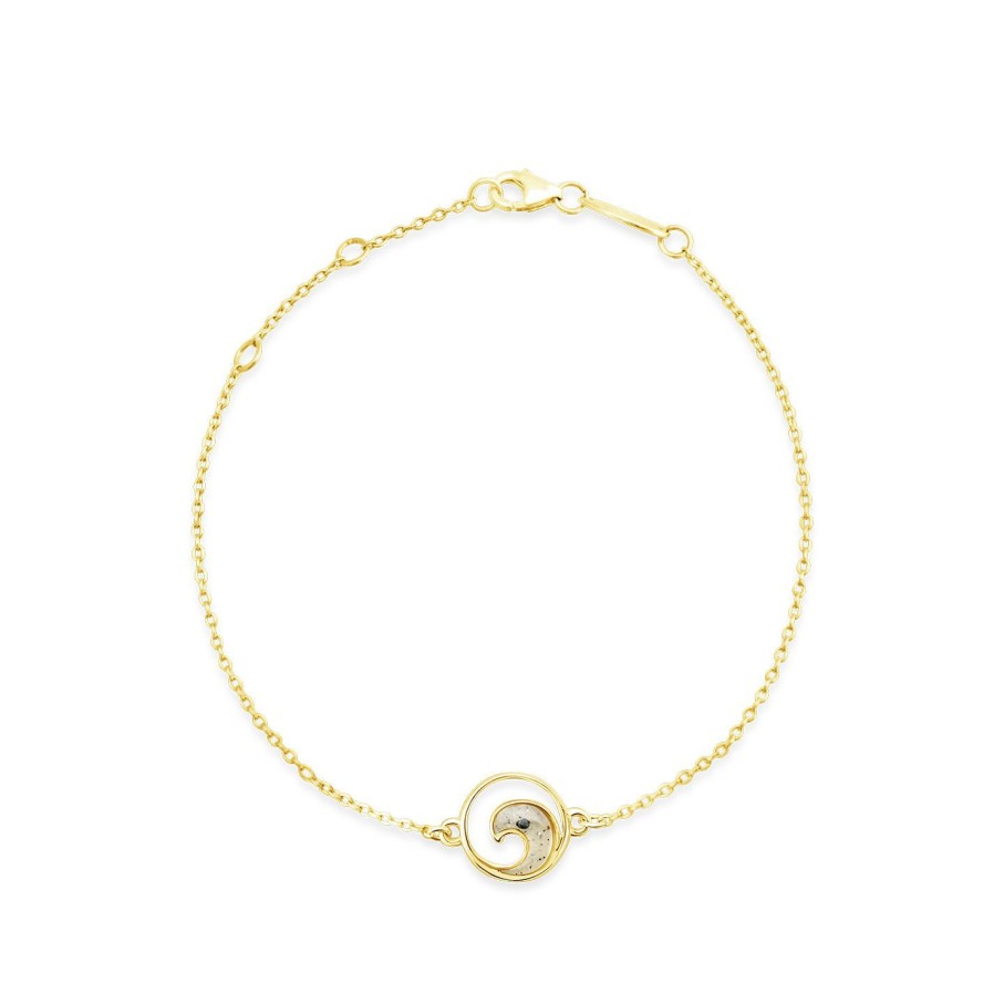 Home Accents Dune Jewelry Happiness Comes In Waves Book | Delicate Dune Wave Bracelet - 14K Gold Vermeil