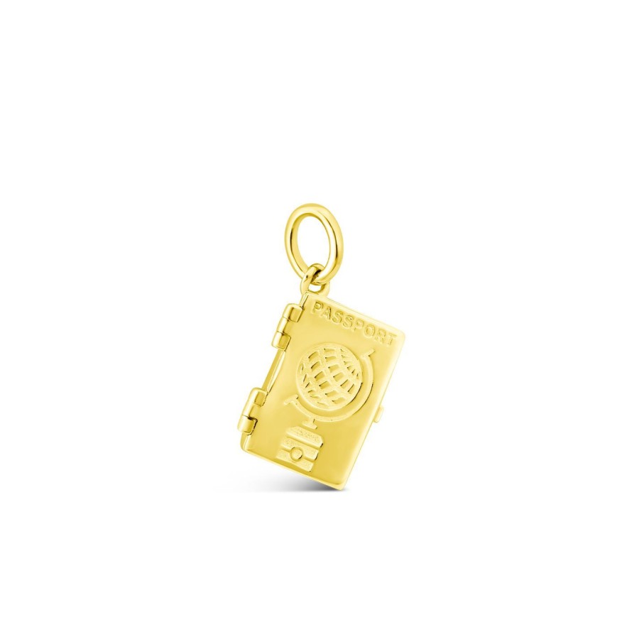 Jewelry Dune Jewelry | Collectible Travel Treasures Customizable Passport Charm - 14K Gold Vermeil