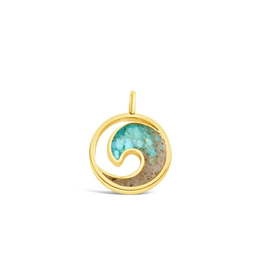 Home Accents Dune Jewelry Happiness Comes In Waves Book | Beach Charm - Wave - Gold - Turquoise Gradient