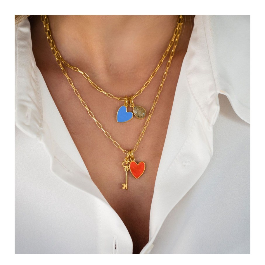 Jewelry Dune Jewelry | Travel Treasures Customizable Red Heart Necklace Set