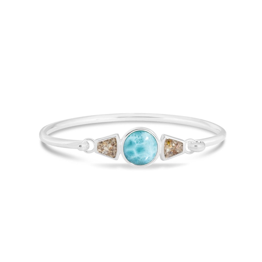 Jewelry Dune Jewelry | Seahorse Bangle Larimar And Sand > Beachjewelr