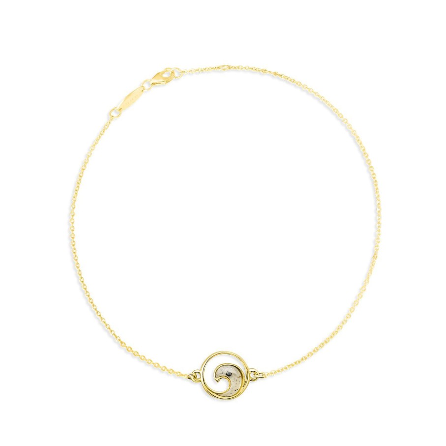 Home Accents Dune Jewelry Happiness Comes In Waves Book | Delicate Dune Wave Anklet - 14K Gold Vermeil