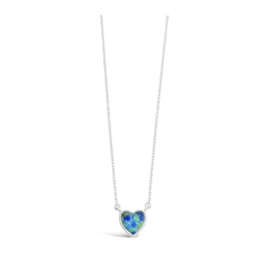 Jewelry Dune Jewelry | Delicate Dune Heart Necklace - Blue & Green Sea Glass