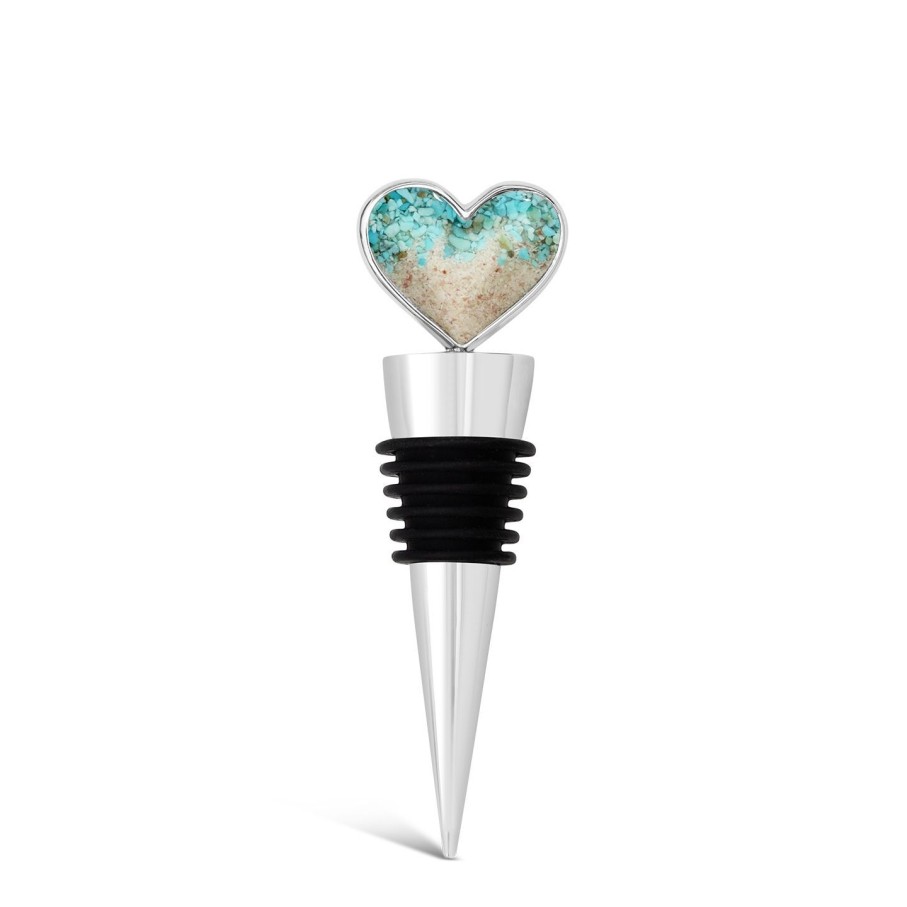 Home Accents Dune Jewelry Wine Stoppers | Heart Wine Stopper - Turquoise Gradient