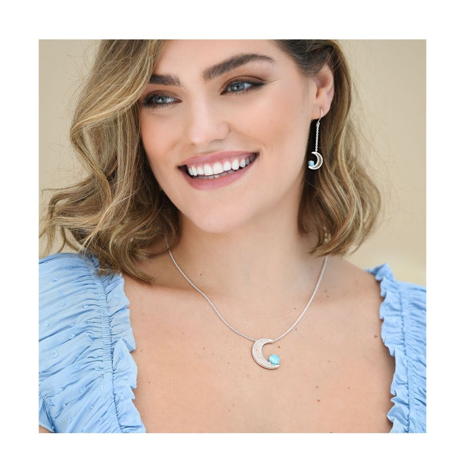 Jewelry Dune Jewelry | Blue Moon Stationary Necklace - Larimar And Sand