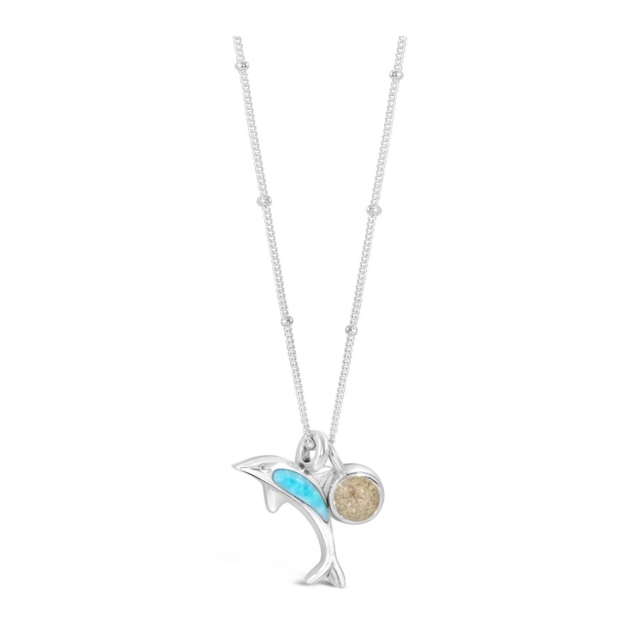 Jewelry Dune Jewelry | Dolphin Necklace Larimar And Sand