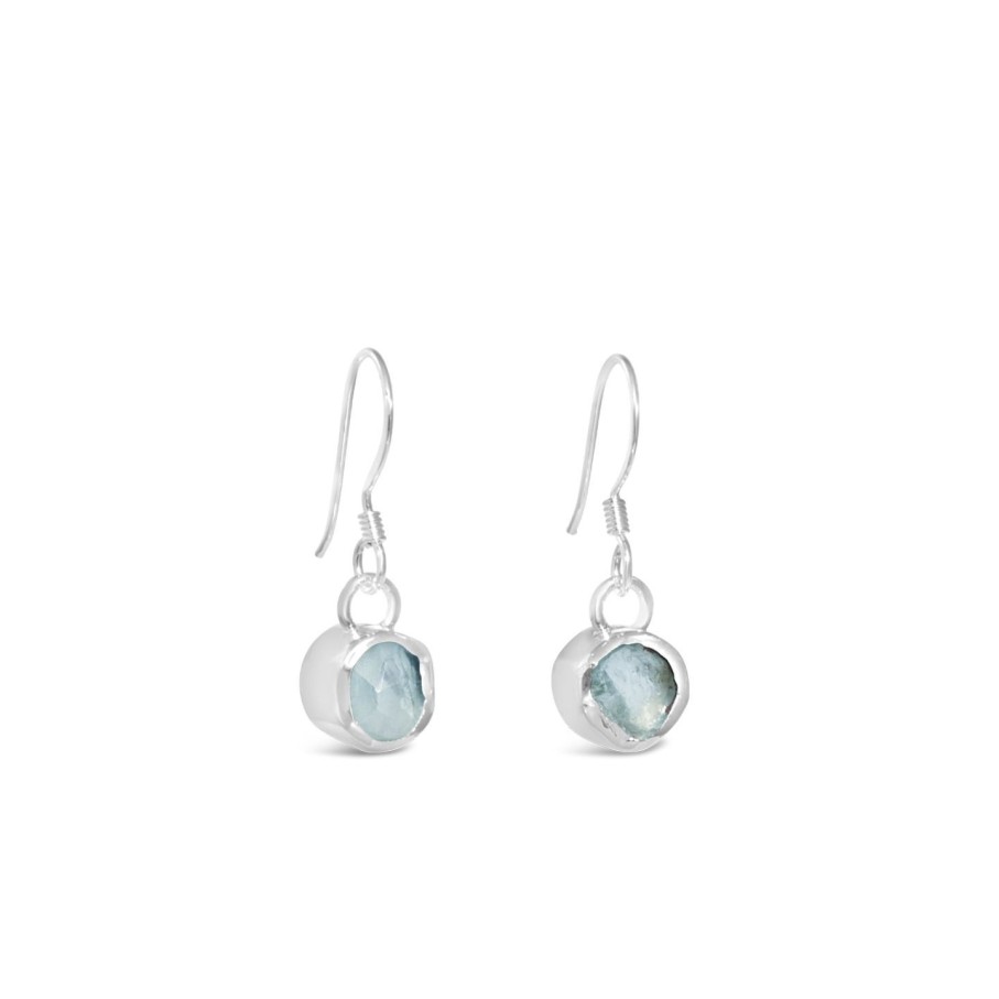 Jewelry Dune Jewelry | Blue Lagoon Aquamarine Drop Earrings By Camille Kostek