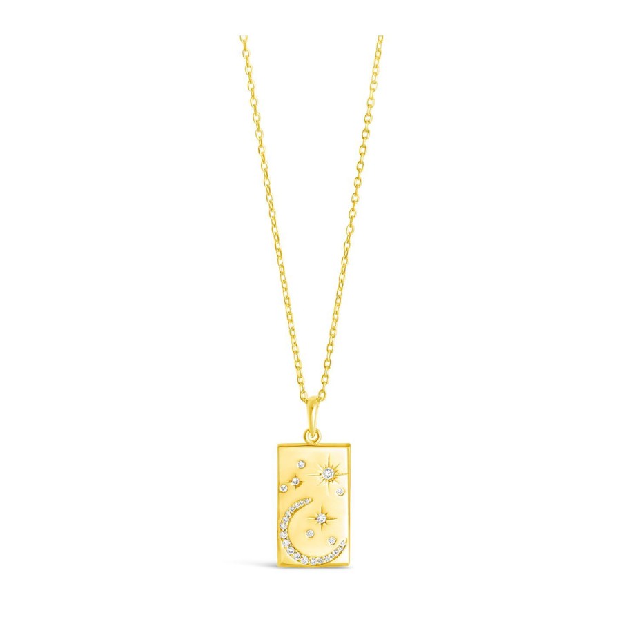 Jewelry Dune Jewelry | Cosmos Rectangle Pendant Necklace By Camille Kostek - 14K Gold Vermeil