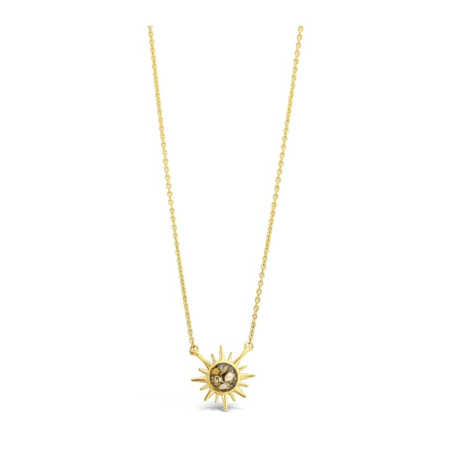 Jewelry Dune Jewelry | Delicate Dune Sunburst Necklace - 14K Gold Vermeil