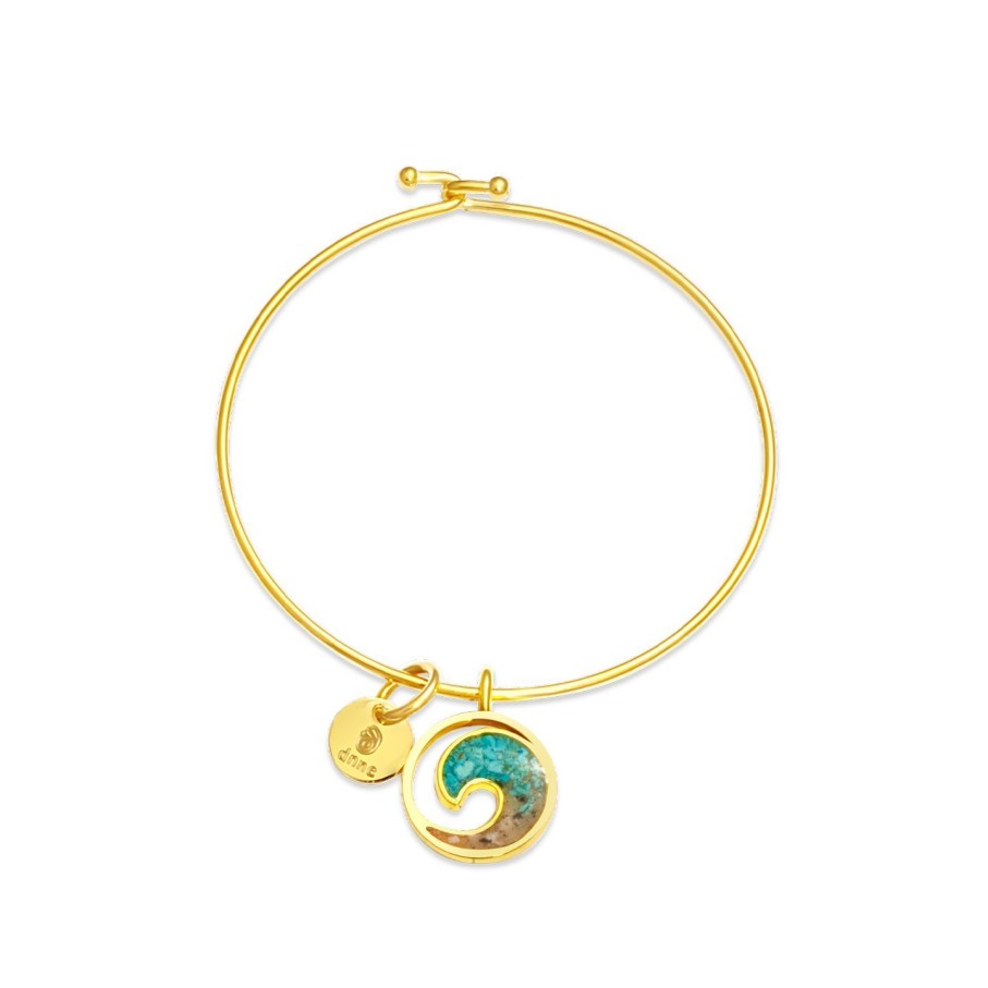 Home Accents Dune Jewelry Happiness Comes In Waves Book | Beach Bangle - Wave - Gold - Turquoise Gradient