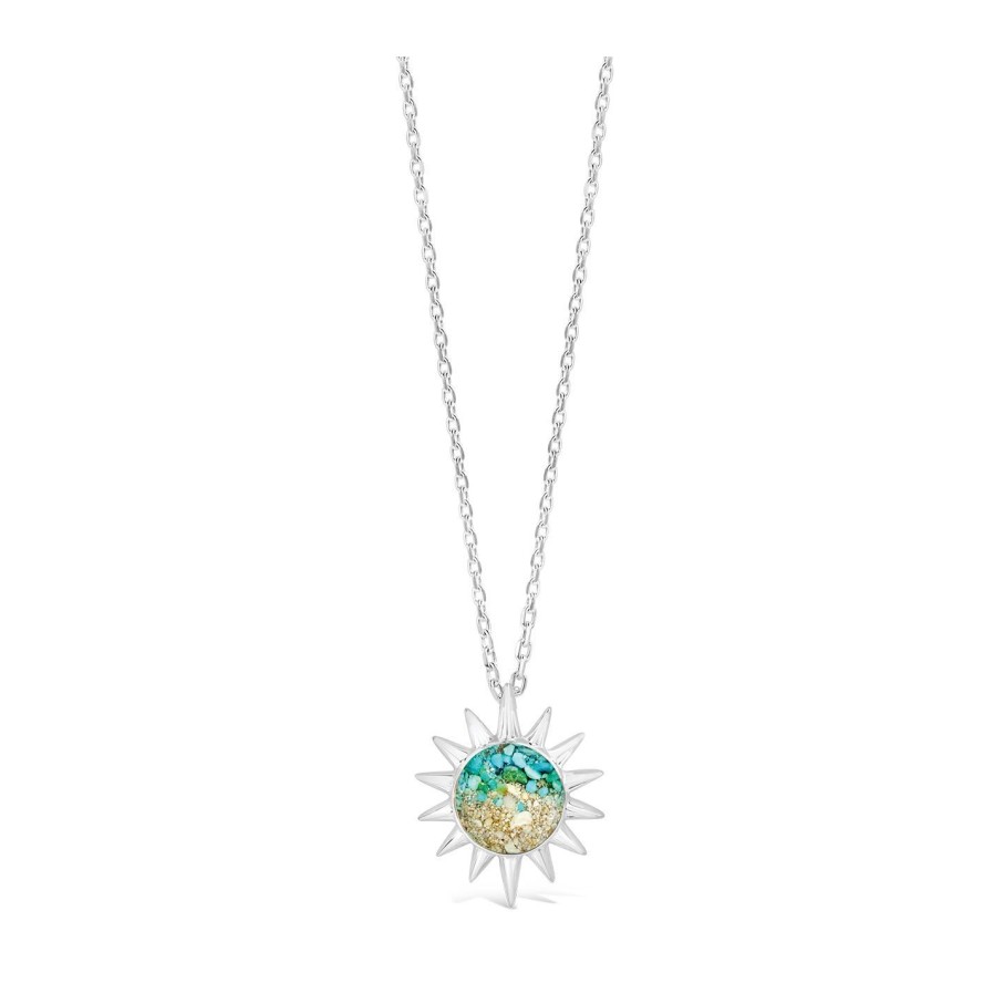 Jewelry Dune Jewelry | The Sun Necklace - Short - Turquoise Gradient