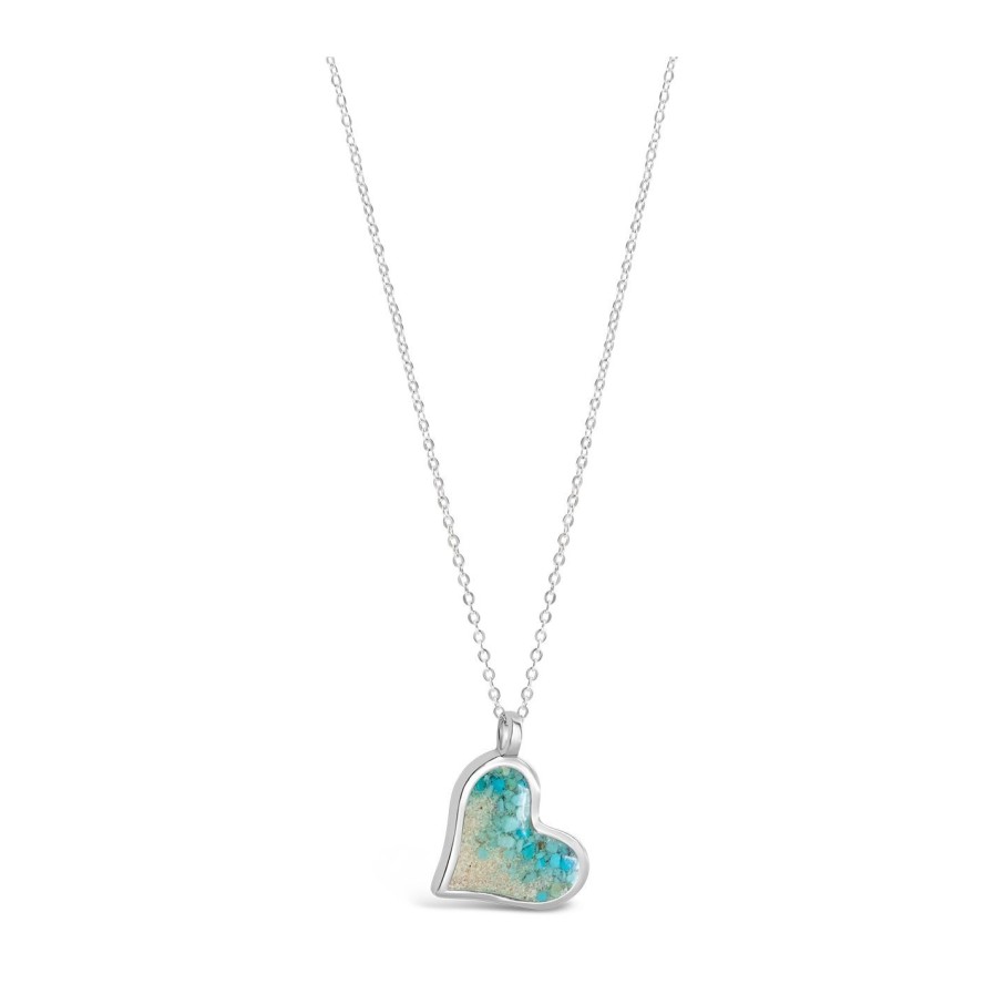 Jewelry Dune Jewelry | Tilted Heart Necklace - Turquoise Gradient