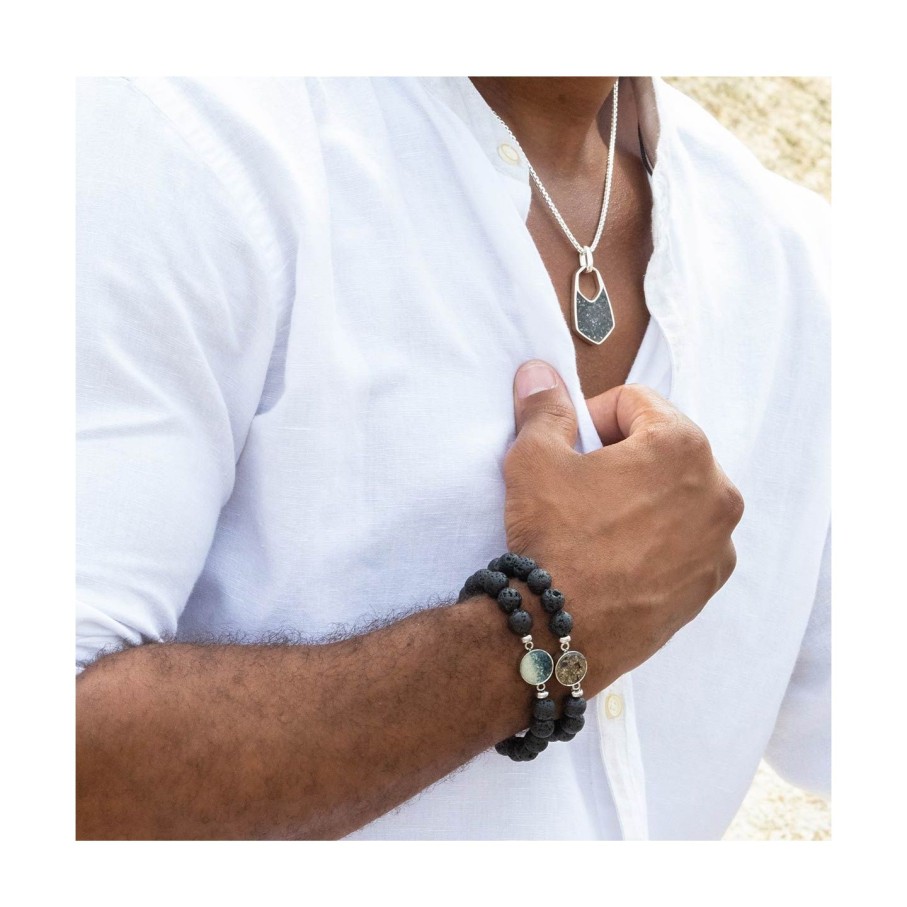 Jewelry Dune Jewelry | Men'S Beaded Bracelet - Lava