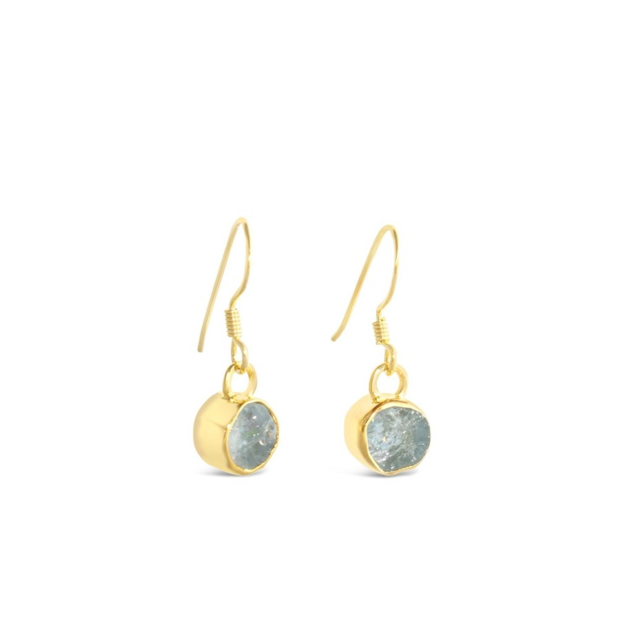 Jewelry Dune Jewelry | Blue Lagoon Aquamarine Drop Earrings By Camille Kostek - 14K Gold Vermeil