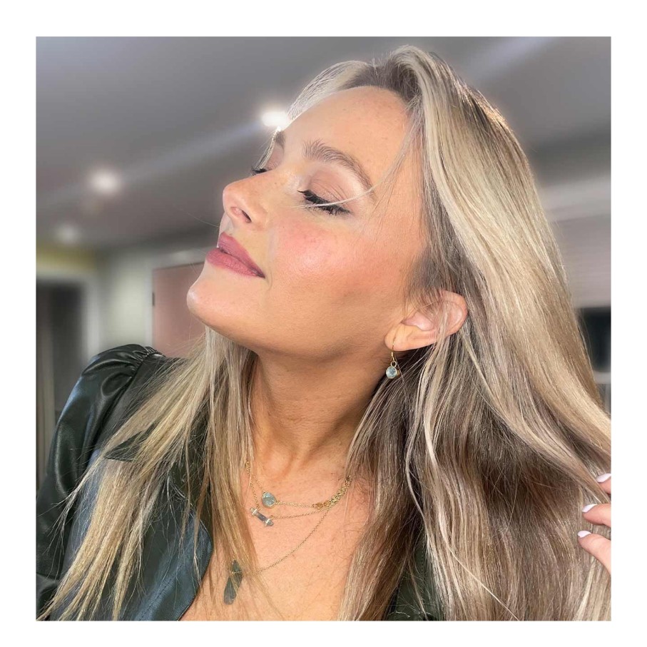 Jewelry Dune Jewelry | Blue Lagoon Aquamarine Drop Earrings By Camille Kostek - 14K Gold Vermeil